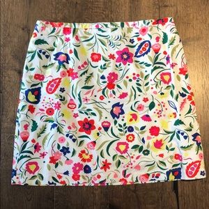 Boden Printed Cotton A Line Skirt 16 L